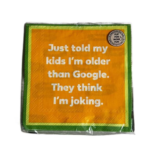 NWB Decorative Double-Sided Google Mom FUN Party-Bar Napkins-20 Count - Picture 1 of 2